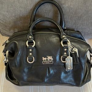 Coach black leather satchel